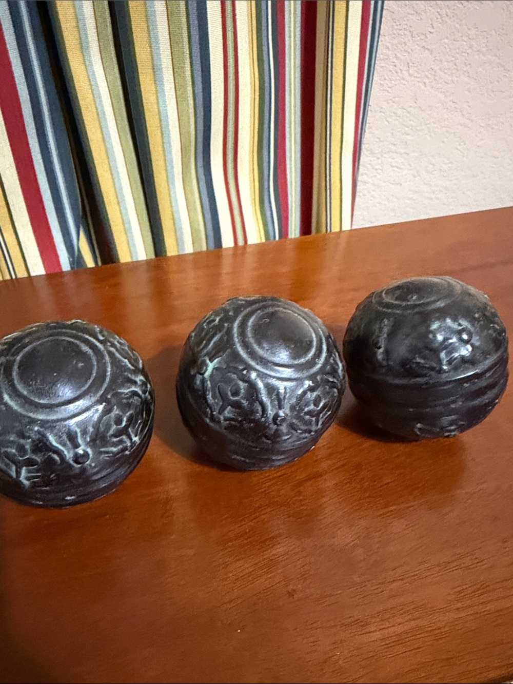 Decorative Metal Spheres - Black Antique Finish (Set of 3)